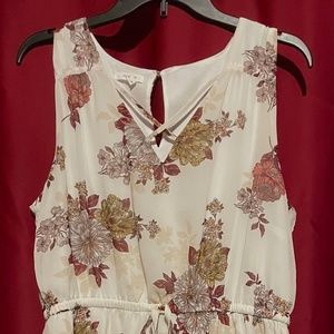 Flowy floral cream colored dress